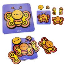 Quebra Cabeça Infantil De Madeira Encaixe Animais Borboleta - Babebi Quebra Cabeça Infantil De Madeira Encaixe Animais Borboleta - Babebi