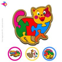Quebra cabeça Infantil de madeira - Gato Brinquedo Educativo