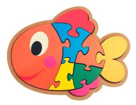 Quebra Cabeça Infantil De Madeira Peixinho
