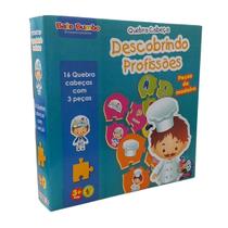 Quebra-cabeça Infantil Descobrindo Profissões Brinquedo Educativo Madeira - Bate Bumbo - 3 anos