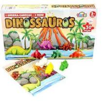 Quebra Cabeça Infantil Dinossauros 30 Pçs-jogo Educativo + 3 Mini Dinossauros - Mini Toys