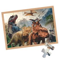 Quebra Cabeça Infantil Dinossauros Em Mdf 15 Peças Encaixe