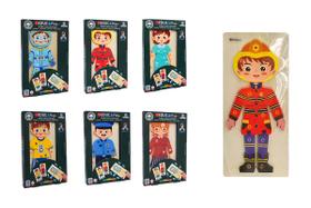 Quebra Cabeça Infantil Educa Play Profissões Colorido Brinquedo Educativo de Montar