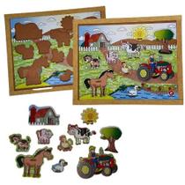 Quebra-cabeça Infantil Educativos Com Pinos Tema Fazendinha Quebra-cabeça Infantil Educativos Com Pinos Tema Fazendinha