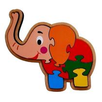 Quebra-Cabeça Infantil Elefante Brinquedo Educativo Em Mdf