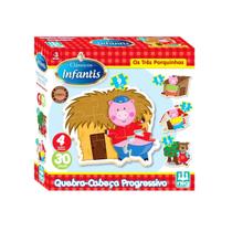 Quebra-cabeça Infantil Em Madeira Os Tres Porquinhos 30 Pçs - Nig Brinquedos Quebra-cabeça Infantil Em Madeira Os Tres Porquinhos 30 Pçs - Nig Brinquedos