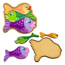 Quebra cabeça Infantil Família Peixe Brinquedo Educativo Maninho 3 anos