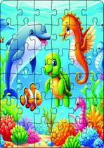 Quebra-Cabeça Infantil Filme Fundo do Mar 36 Peças MDF 18x26