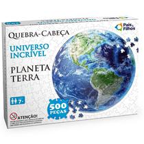 Quebra Cabeça Infantil Grande Puzzle 500 Peças Planeta Terra Redondo Pais E Filhos