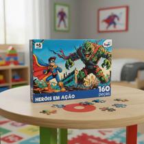 Quebra Cabeça Infantil Heróis em Ação 160 Peças Educativo Quebra Cabeça Infantil Heróis em Ação 160 Peças Educativo