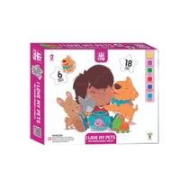 Quebra-Cabeça Infantil I Love My Pets 30 Peças Madeira NIG - 0439