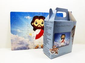 Quebra-Cabeça Infantil Jesus Ressuscitado de 60 peças com Terço