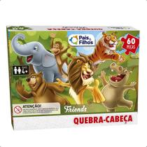 Quebra Cabeça Infantil Leão Animais da Floresta 60 Peças