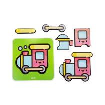 Quebra Cabeça Infantil Madeira 4 Partes Trem Babebi