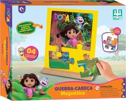 Quebra Cabeça Infantil Magnético Dora Aventureira 4x1 Nig Quebra Cabeça Infantil Magnético Dora Aventureira 4x1 Nig