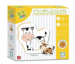 Quebra Cabeça Infantil Mamãe E Bebê Em Madeira 0413 - Nig Brinquedos