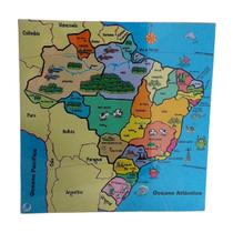 Quebra-cabeça Infantil Mapa Estados do Brasil Brinquedo Educativo MDF - Simque - 7 anos