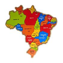 Quebra cabeça Infantil Mapa Grande Regiões, Estados e Capitais Brinquedos Educativos Escolar Maninho 3 anos