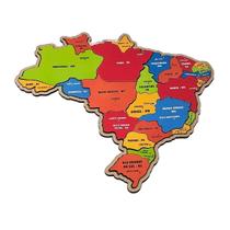 Quebra-cabeça Infantil Mapa Grande Regiões, Estados e Capitais - Maninho - 3 anos