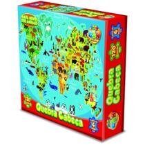 Quebra-cabeça infantil mapa mundi dos animais 120 peças - GGBPLAST
