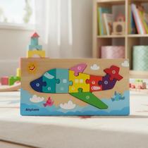 Quebra Cabeça Infantil Mdf 3d Animais Transporte Tabuleiro Encaixe Montessori Diversão Criança Quebra Cabeça Infantil Mdf 3d Animais Transporte Tabuleiro Encaixe Montessori Diversão Criança