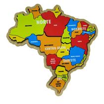 Quebra Cabeça Infantil MDF Mapa Do Brasil 20x16 Cm 5 peças - Angry Bee