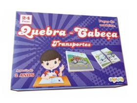 Quebra-cabeça Infantil Mdf Tema Transporte Sopecca 24 Peças