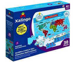 Quebra Cabeça Infantil Meu Primeiro Mapa-Múndi 30Pçs Grandes