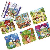 Quebra Cabeça Infantil Montando Histórinhas Brincadeira De Criança 54 Peças Em Madeira +4 Anos