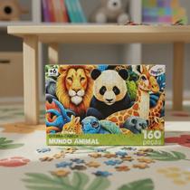 Quebra Cabeça Infantil Mundo Animal 160 Peças Educativo