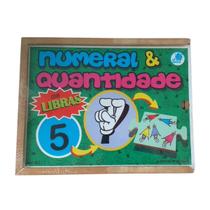Quebra-cabeça Infantil Numeral e Quantidade Libras Brinquedo Educativo Inclusivo MDF - Simque - 5 anos