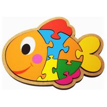 Quebra-Cabeça Infantil Peixe Brinquedo Educativo em MDF