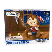 Quebra Cabeça Infantil Personagem Pinoquio 80 Peças - Pais e Filhos