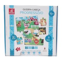 Quebra-cabeça Infantil Progressivo Brinquedo Educativo - Brincadeira de Criança - 3 anos