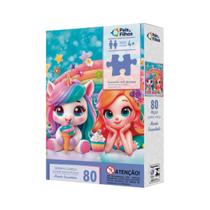 Quebra Cabeça Infantil Reino Encantado 80 Peças Pais e Filhos Quebra Cabeça Infantil Reino Encantado 80 Peças Pais e Filhos