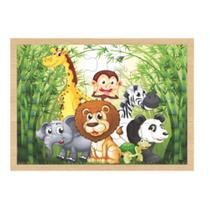 Quebra-Cabeça Infantil Safari Brinquedo Educativo em MDF