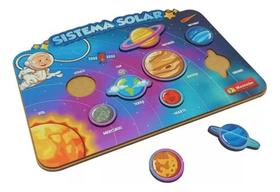 Quebra-cabeça Infantil Sistema Solar Brinquedo Educativo Mdf