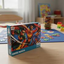 Quebra Cabeça Infantil Super Heróis 160 Peças Educativo Quebra Cabeça Infantil Super Heróis 160 Peças Educativo