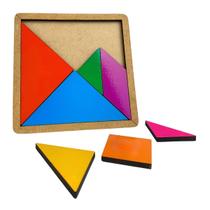 Quebra cabeça Infantil Tangram Brinquedo Educativo Madeira Maninho 4 anos