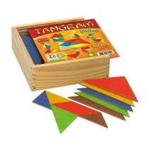 Quebra-cabeça Infantil Tangram com 70 peças Desafio Raciocínio Lógico Brinquedo Educativo MDF - Jottplay - 4 anos