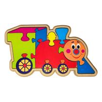 Quebra cabeça Infantil Trem 11 peças Brinquedo Educativo Madeira Maninho 3 anos