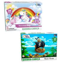 Quebra cabeça Infantil Unicornio Baby e Navio Pirata - Pais e Filhos Quebra cabeça Infantil Unicornio Baby e Navio Pirata - Pais e Filhos