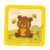 Quebra-Cabeça Infantil Ursinho 9 Peças Educativo em Madeira