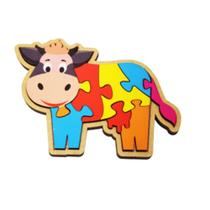 Quebra-Cabeça Infantil Vaca Brinquedo Educativo em MDF - Maninho Brinquedos