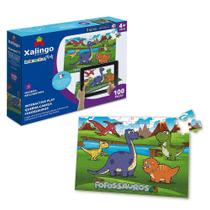 Quebra Cabeça Interactive Play Fofossauros 100 Peças Xalingo