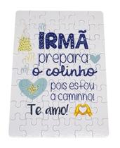 Quebra-cabeça Irmã Prepara o Colinho Pois Estou a Caminho! Quebra-cabeça Irmã Prepara o Colinho Pois Estou a Caminho!