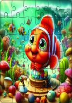 Quebra-Cabeça Jogo Infantil Nemo 36 Peças MDF 18x26