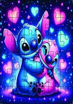 Quebra-Cabeça Jogo Infantil Stitch 2 36 Peças MDF 18x26