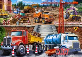 Quebra-cabeça JOYZEXY Construction Site 100 peças para crianças de 4 a 10 anos