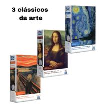 Quebra cabeça kit 3 -500 pçs Van Gogh Noite MonaLisa O Grito